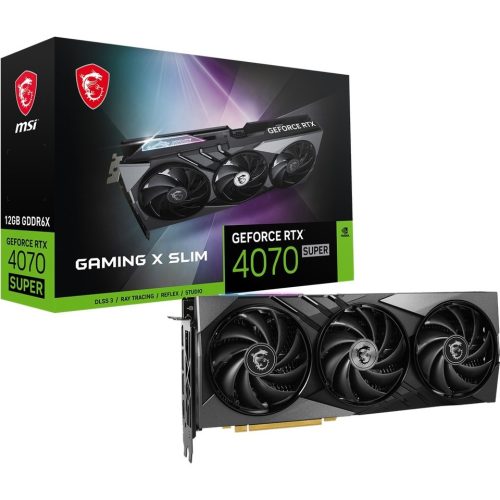 MSI VGA GEFORCE RTX 4070 SUPER 12G GAMING X SLIM RTX4070S 12GB GDDR6X 192B DX12 PCIE 4.0 X16 (3XDP 1XHDMI)