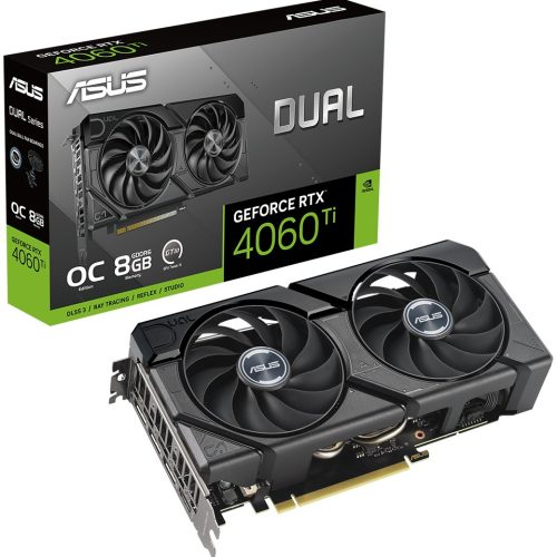 Asus ASUS DUAL-RTX4060TI-O8G-EVO NVIDIA GEFORCE RTX 4060 TI-8G 8GB GDDR6 128bit 2595MHz OC HDMI 3xDP DLSS3 EKRAN KARTI